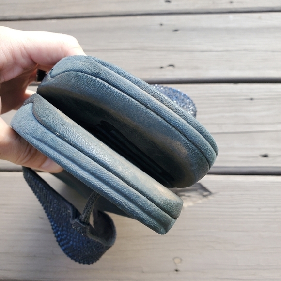Fitflop Rokkit Supernavy Navy Blue Rhinestone Bling Suede Toe-Post Sandals 11 - Picture 6 of 9
